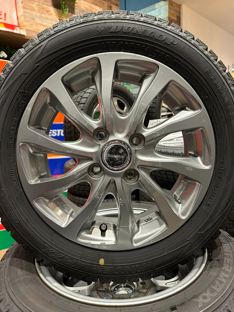 ギャラリービューアに画像をロードする, K14-0063ダンロップウィンターマックス WM02155/65R14スタッドレス