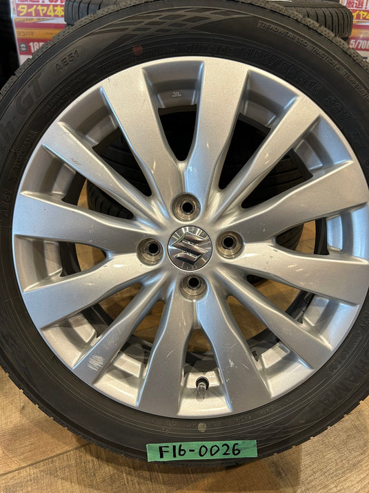 F16-0026 ヨコハマ ﾌﾞﾙｰｱｰｽGT　AE51 185/55Ｒ16 夏タイヤ ｽｲﾌﾄ