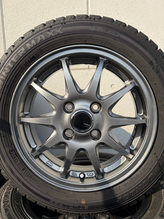 K14-0089 ダンロップ ｳｨﾝﾀｰﾏｯｸｽ　WM02 155/65Ｒ14 スタッドレス 軽自動車etc