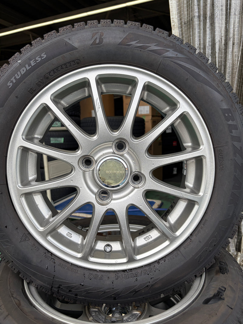 ギャラリービューアに画像をロードする, K14-0099 ブリヂストン ﾌﾞﾘｻﾞｯｸ　VRX2 155/65R14 スタッドレス 軽自動車etc
