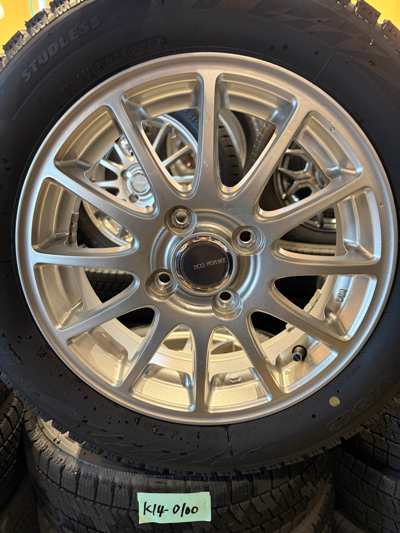 ギャラリービューアに画像をロードする, K14-0100 ブリヂストン ﾌﾞﾘｻﾞｯｸ　VRX2 155/65R14 スタッドレス 軽自動車etc
