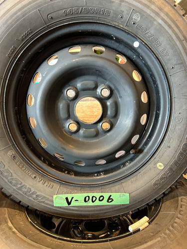 V-0006ブリヂストンW300145/80Ｒ12スタッドレス