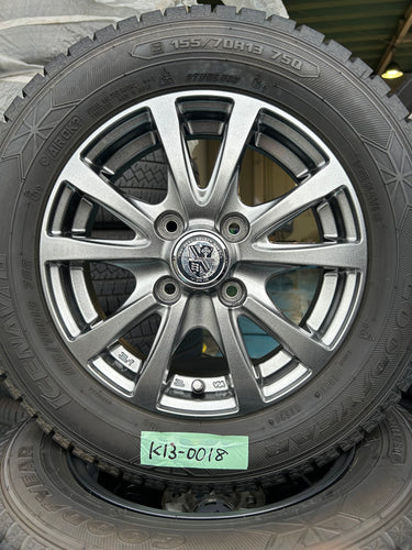 K13-0018グッドイヤーｱｲｽﾅﾋﾞ　6155/70Ｒ13スタッドレス