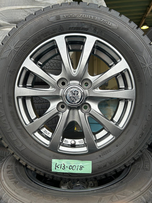 K13-0018グッドイヤーｱｲｽﾅﾋﾞ　6155/70Ｒ13スタッドレス