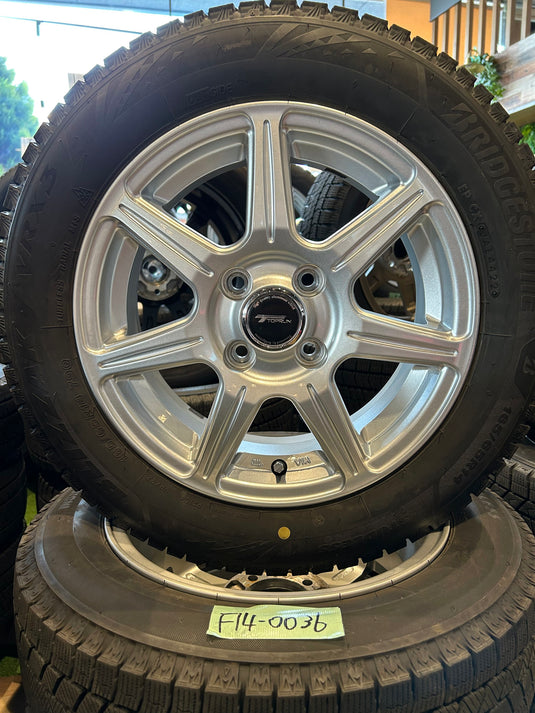 F14-0036 ブリヂストン ﾌﾞﾘｻﾞｯｸ　VRX3 165/65Ｒ14 スタッドレス ｼﾞｬｽﾃｨ、ﾀﾝｸ、ｿﾘｵ