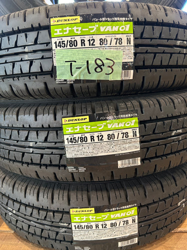 T-183ダンロップｴﾅｾｰﾌﾞ　VAN01145/80Ｒ12 夏タイヤ