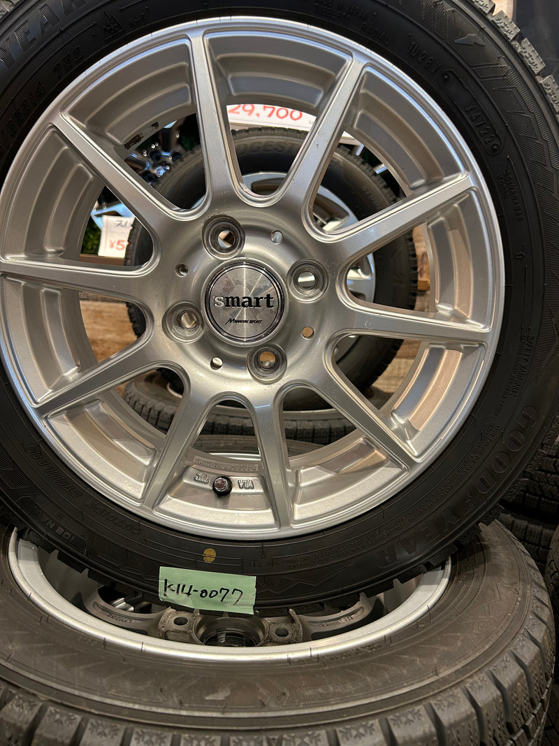 ギャラリービューアに画像をロードする, K14-0077グッドイヤーｱｲｽﾅﾋﾞ8155/65Ｒ14スタッドレス
