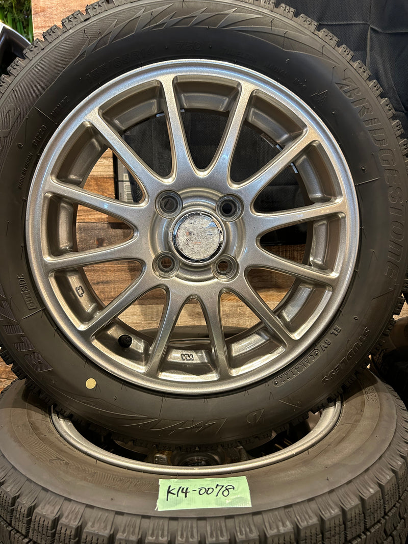 ギャラリービューアに画像をロードする, K14-0078ブリヂストンﾌﾞﾘｻﾞｯｸ　VRX2155/65Ｒ14スタッドレス
